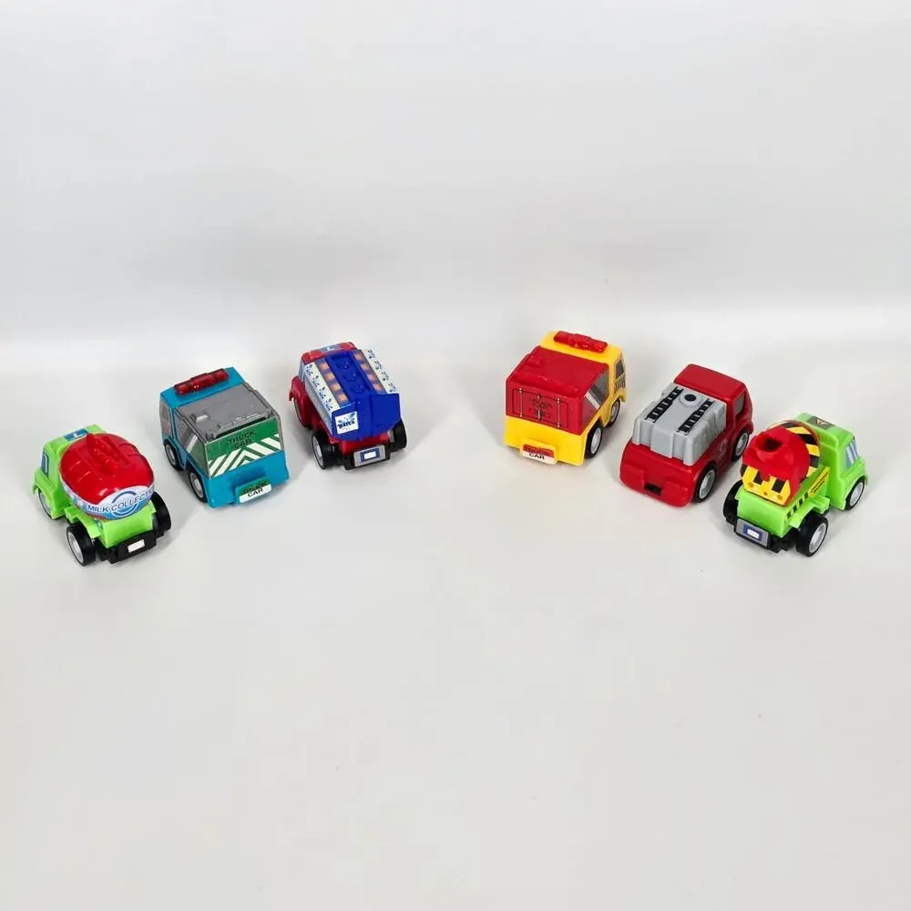 FUNCORN TOYS MINI PULL‑BACK VEHICLE SET – 6 MIXED CARS & TRUCKS – AGES 3+